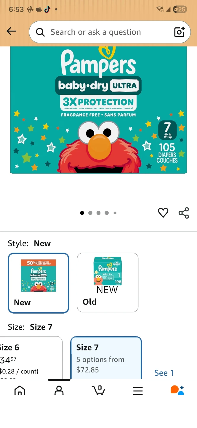 Pampers Baby-Dry Ultra Size 7 Diapers - 105 Count