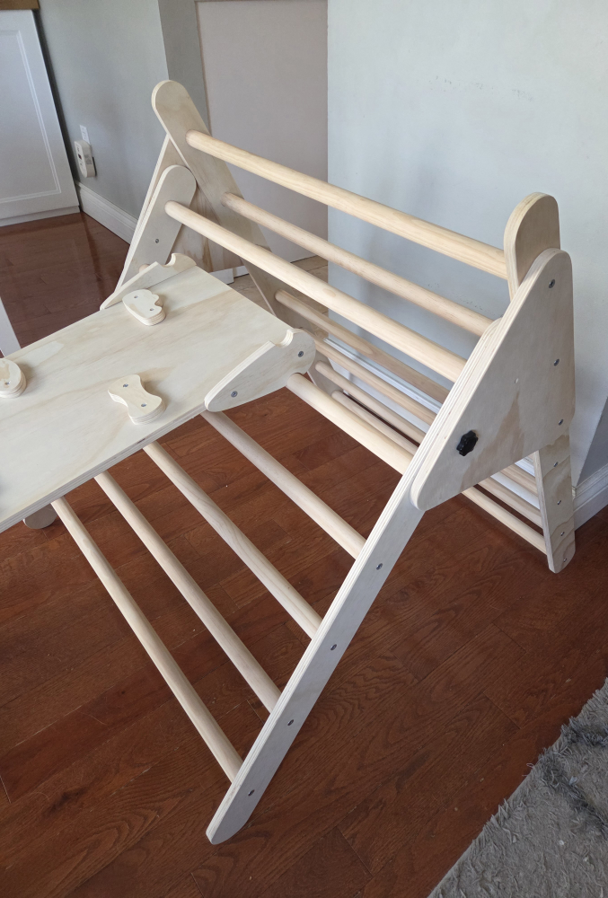 Wooden Pikler Triangle with Slide and Arch Climber - photo 2