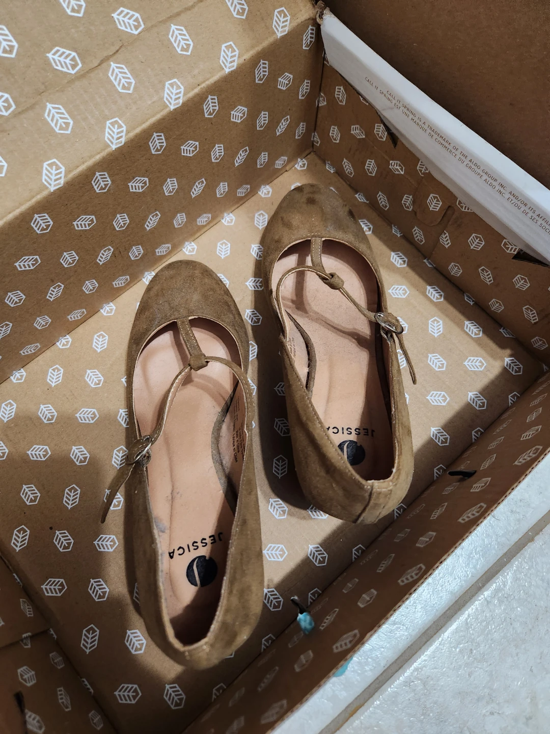 Jessica Simpson Women's T-Strap Flats - Brown Suede