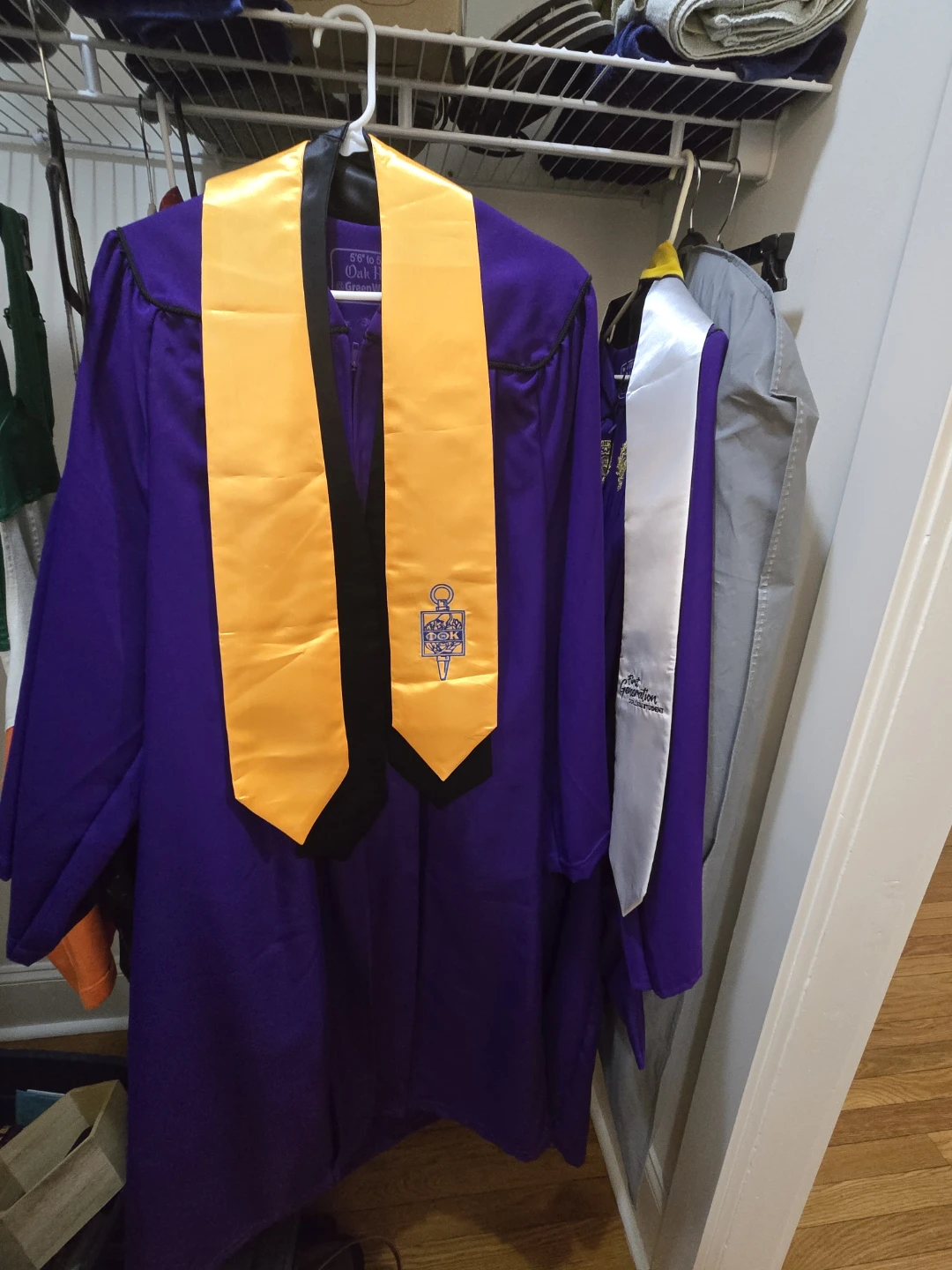Purple Graduation Robe with Gold Stole