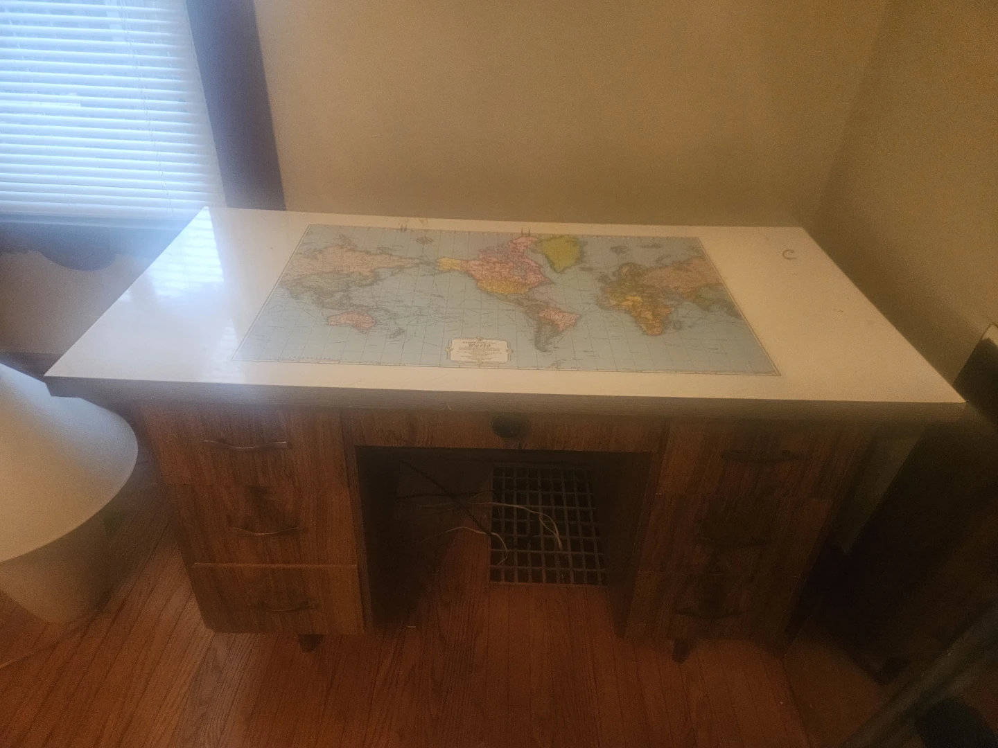 Vintage World Map Desk