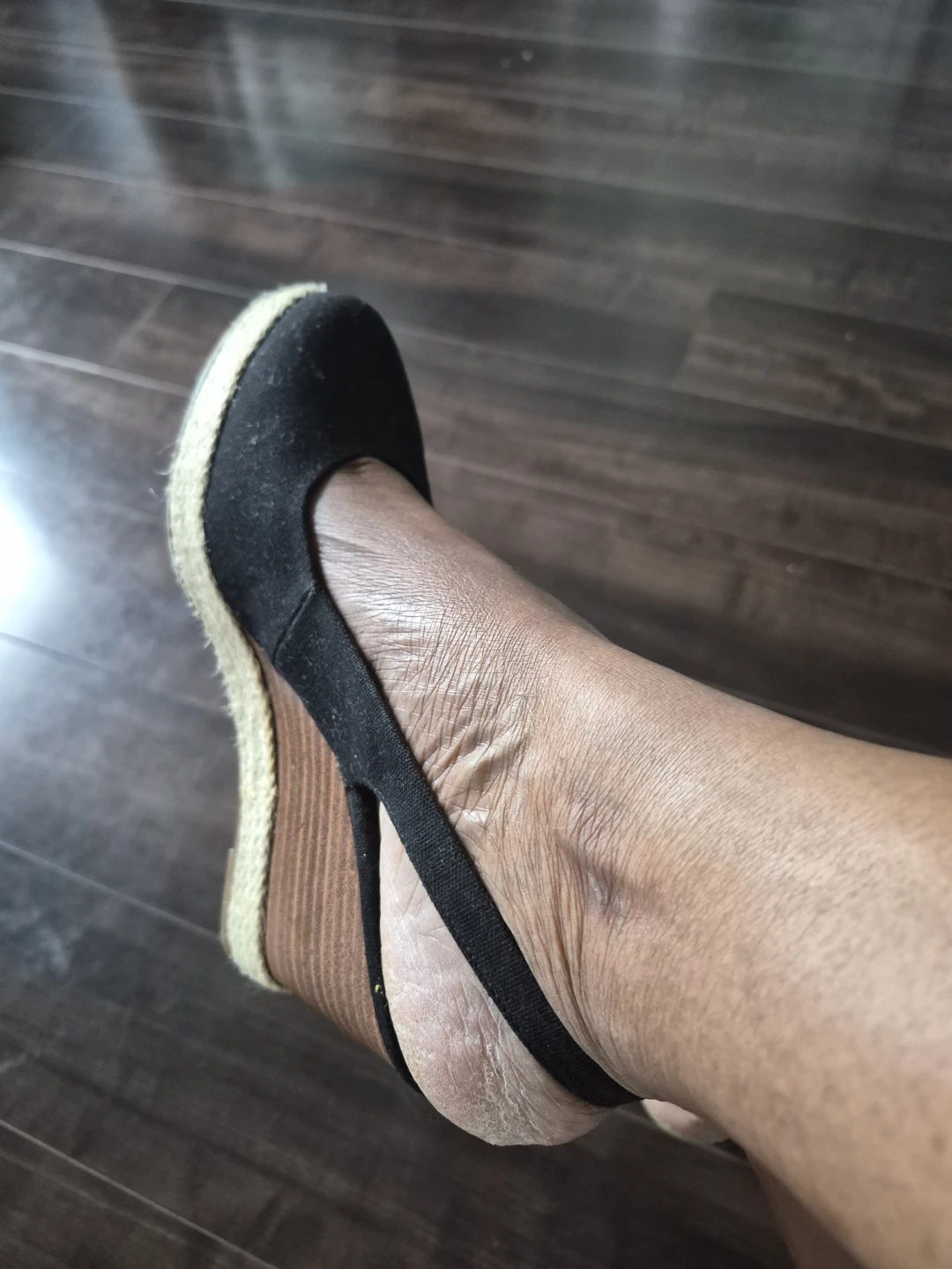 New Look Black Wedge Espadrille Heels Size 8 - photo 4