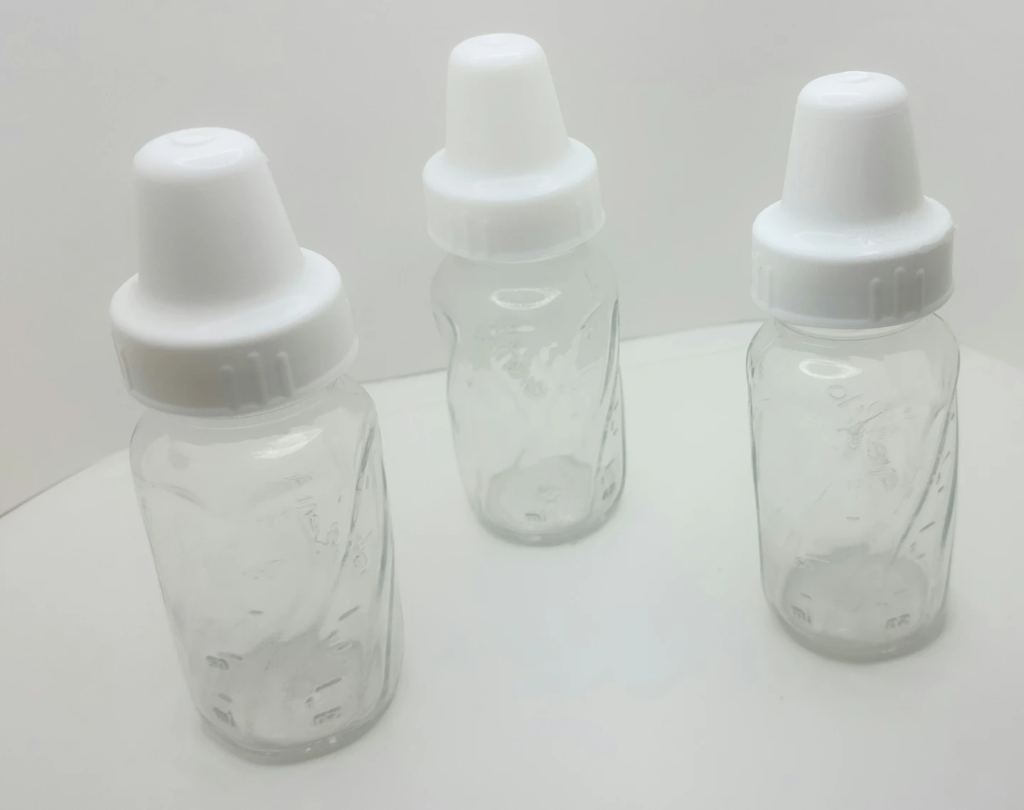 Set of 3 Glass Baby Bottles with two sets of Nipples - photo 2
