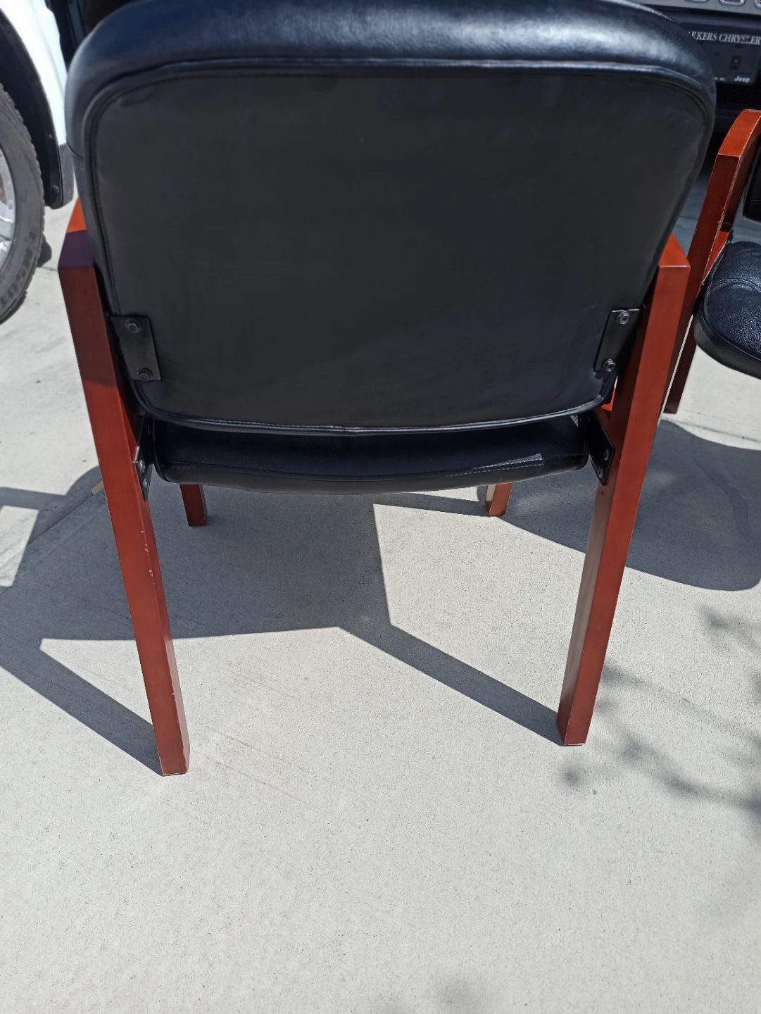 Black Chair genuine Leather Arm Chairs (Set of 2) - photo 4