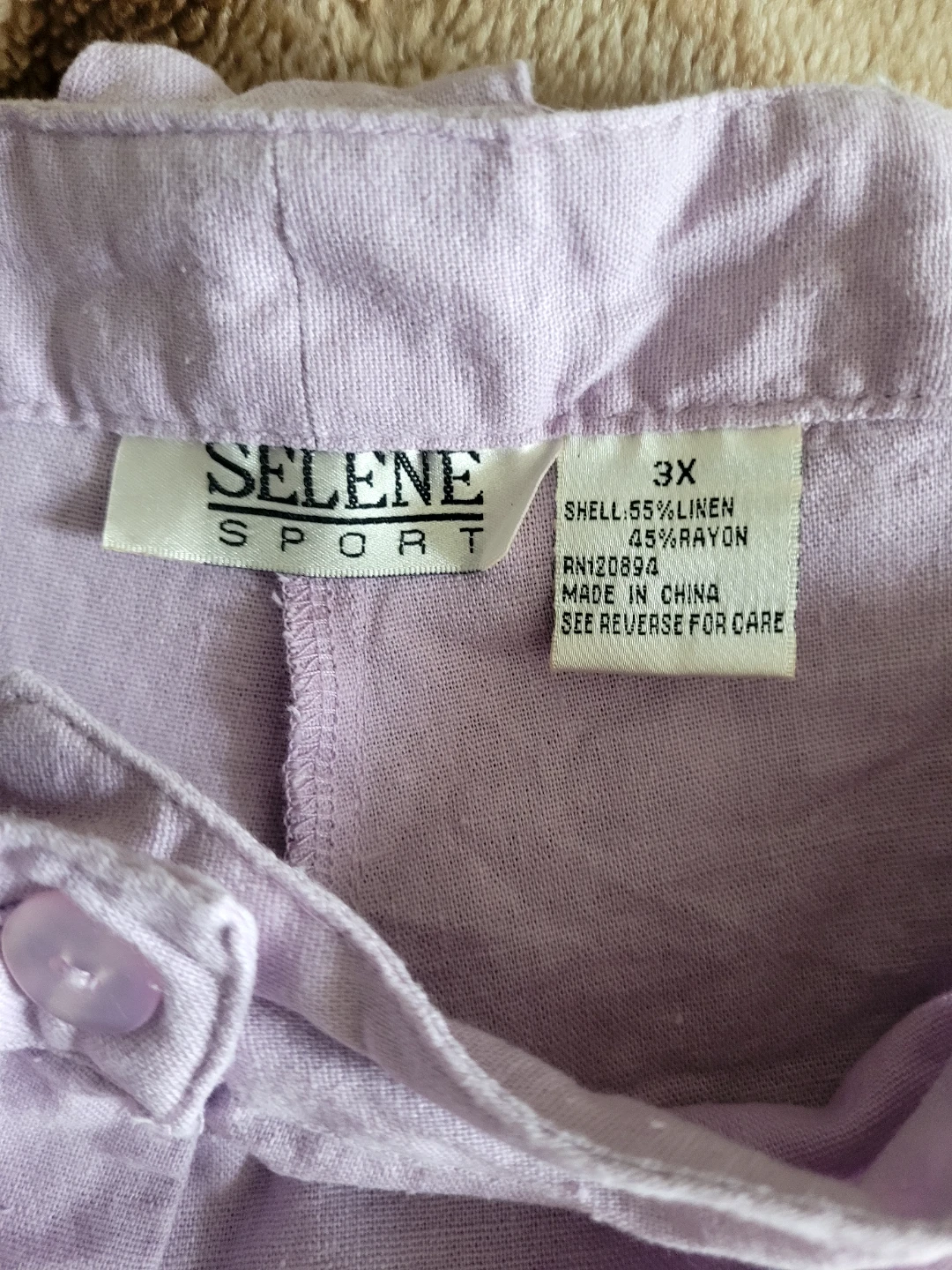 Selene Sport Lavender Linen Blend Shorts 3X🥕🌱 - photo 2