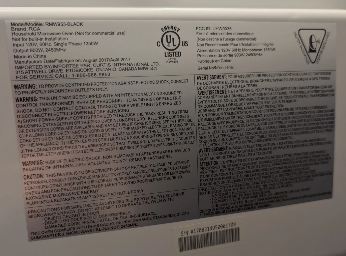 RCA 0.9 Cu. Ft. Microwave - photo 4