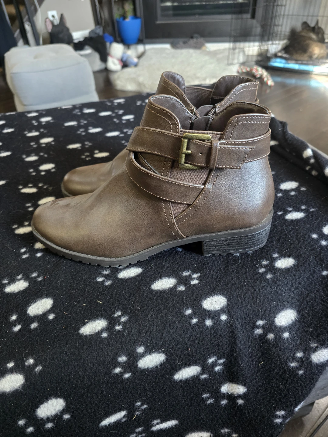 Time and Tru Brown Ankle Boots Size 8