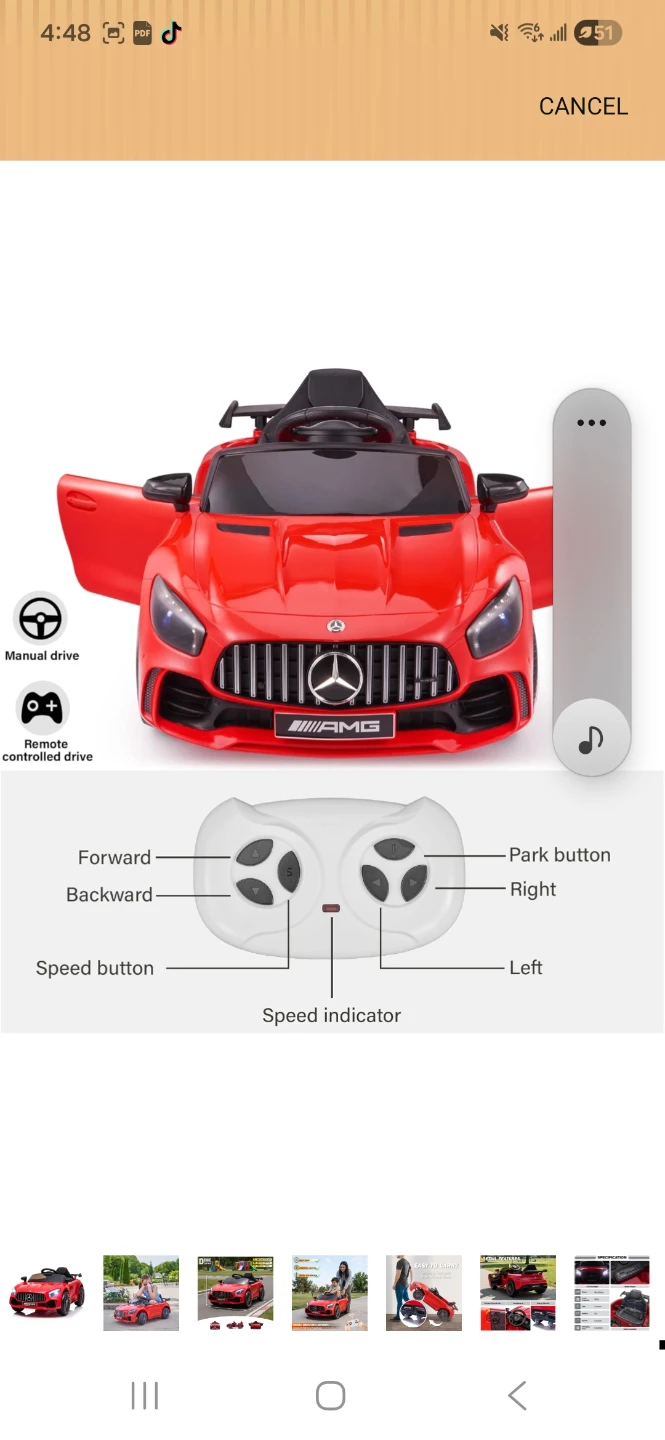 Red Mercedes-AMG Ride-On Car for Kids - photo 2