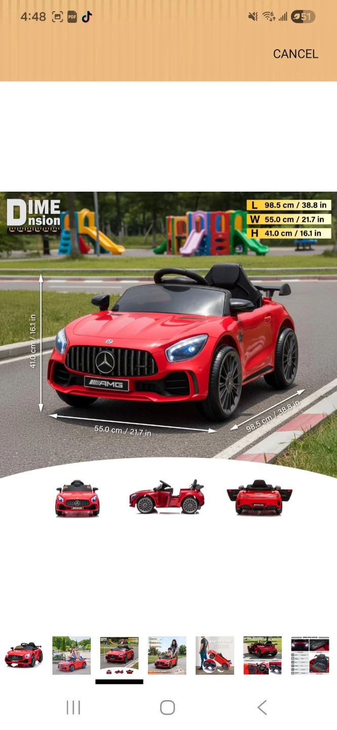 Red Mercedes-AMG Ride-On Car for Kids - photo 3