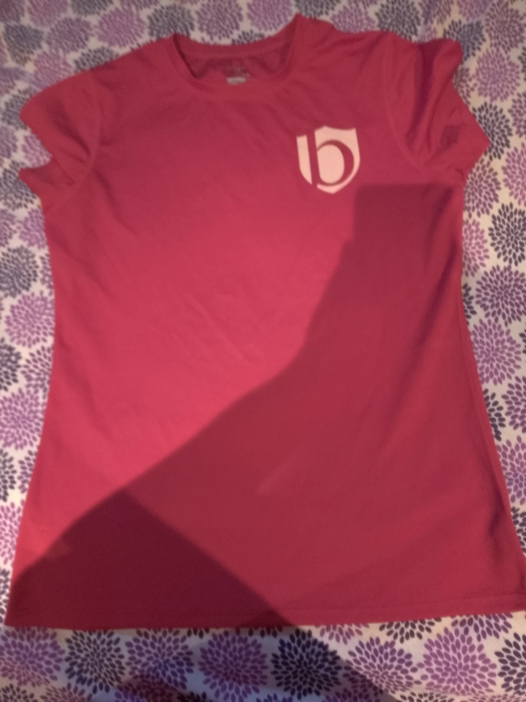 Red athletic T-shirt