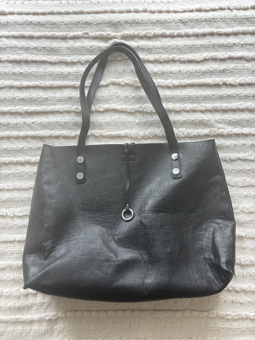 Calvin Klein Black Leather Tote Bag