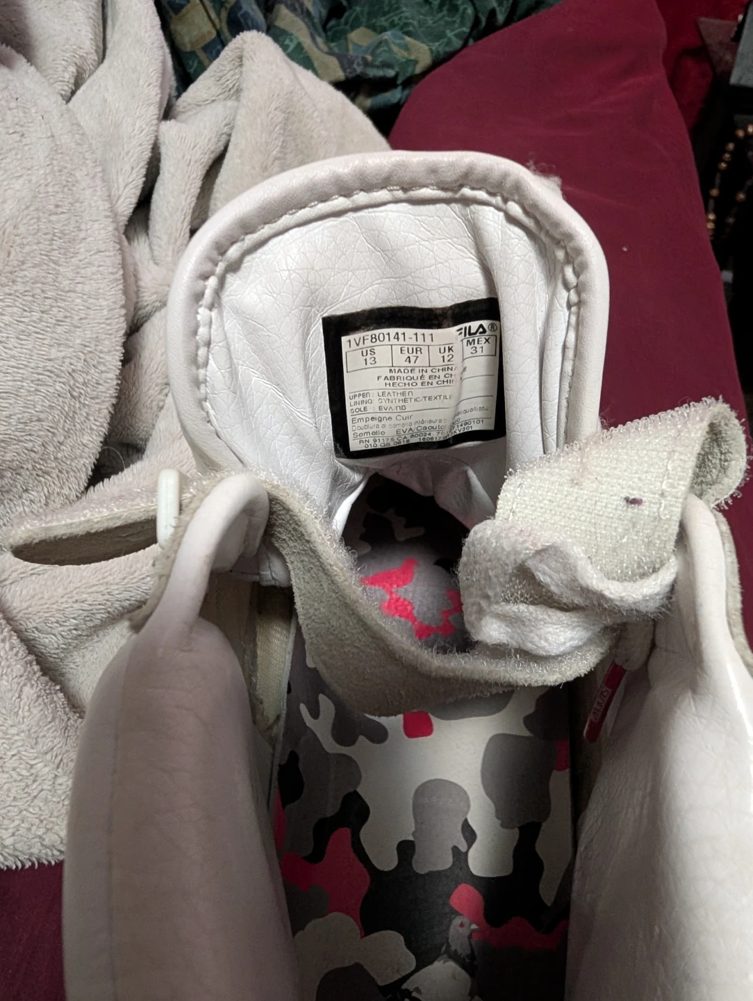 Fila High Top Sneakers - White/Grey - Size 13 - photo 3