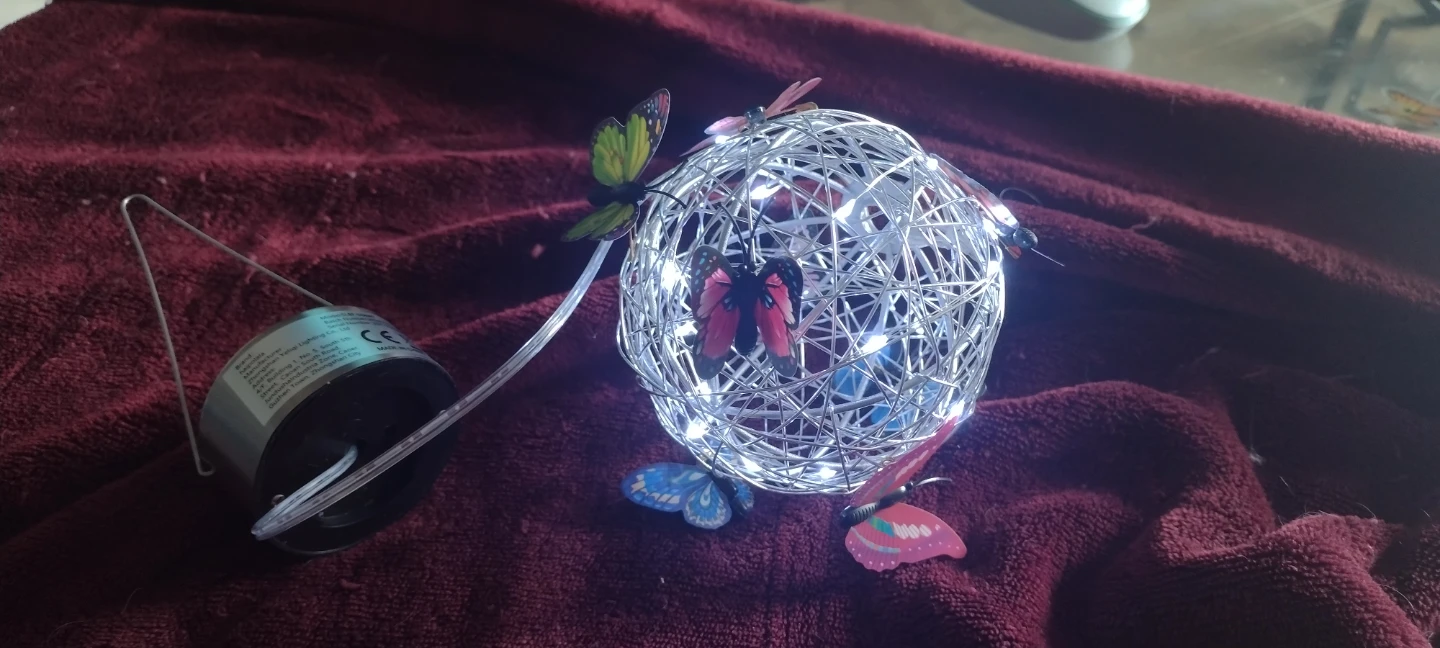 Wire Orb Solar Light with Butterflies( Deer Run,Se( - photo 2
