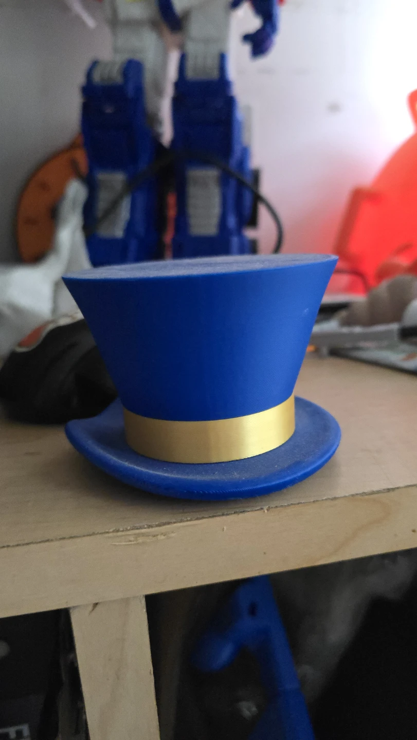 Blue Top Hat with Gold Band