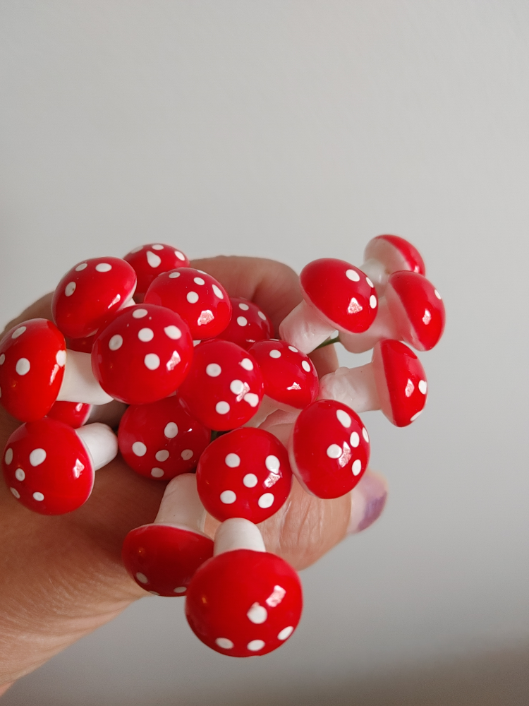 Miniature Mushroom Picks - Set of 12 New