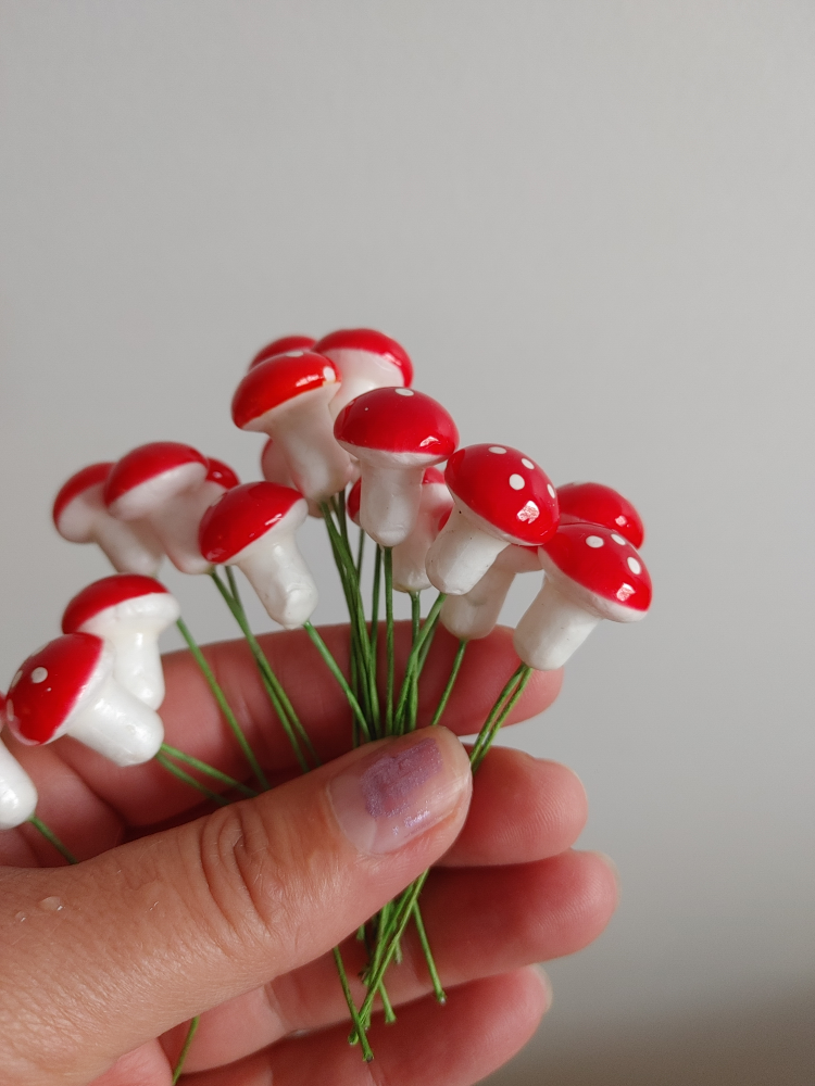 Miniature Mushroom Picks - Set of 12 New - photo 2