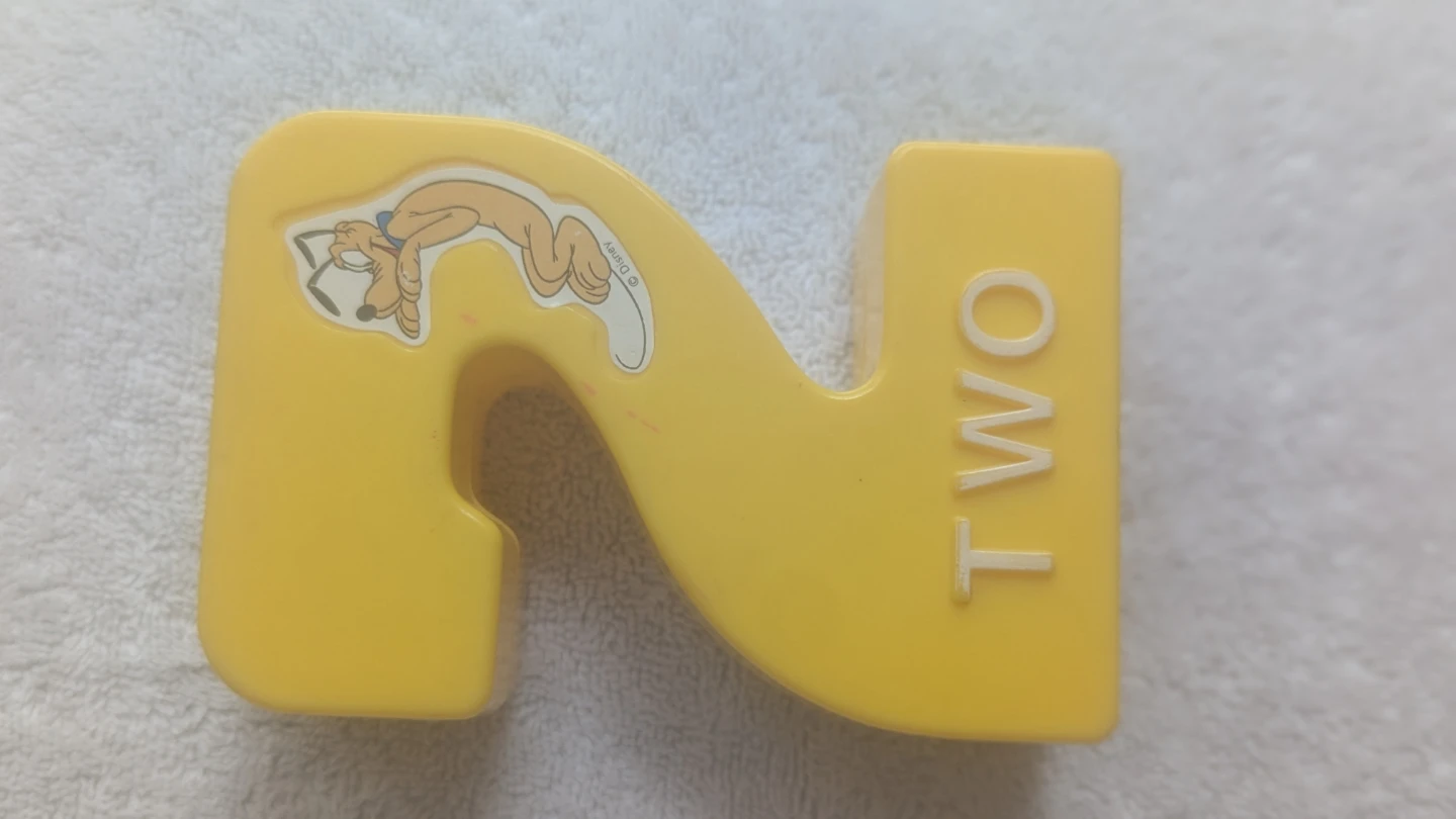 Vintage Disney Pluto "TWO" Number 2 Educational Toy