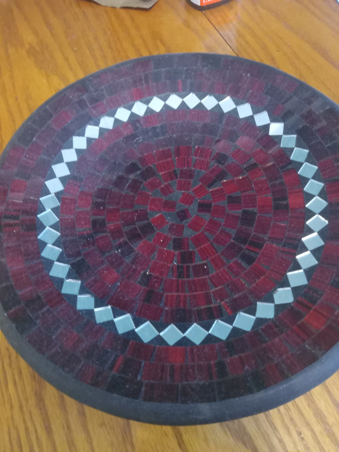 Mosaic Trivet Red and Silver