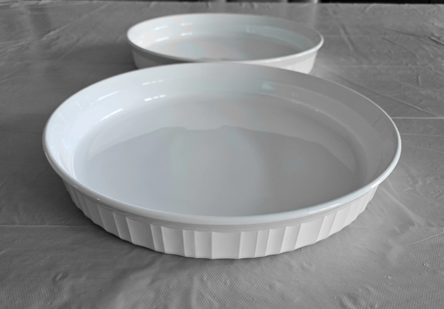 2 Corningware French White Quiche Dishes