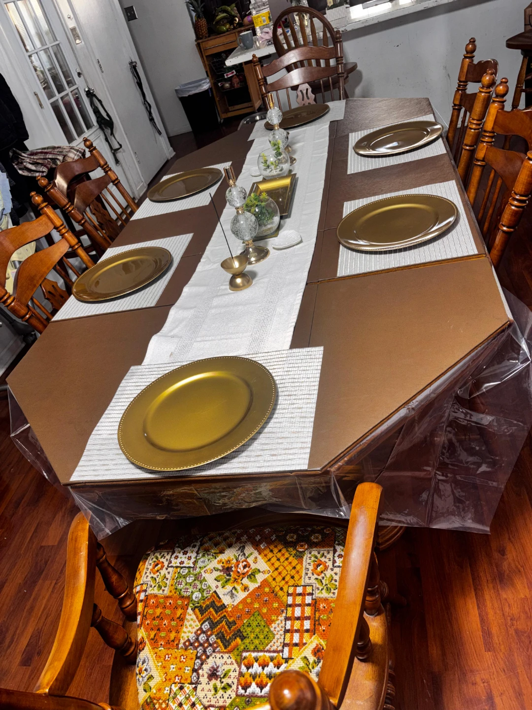Wooden Dining Hutch with Glass Doors - photo 2