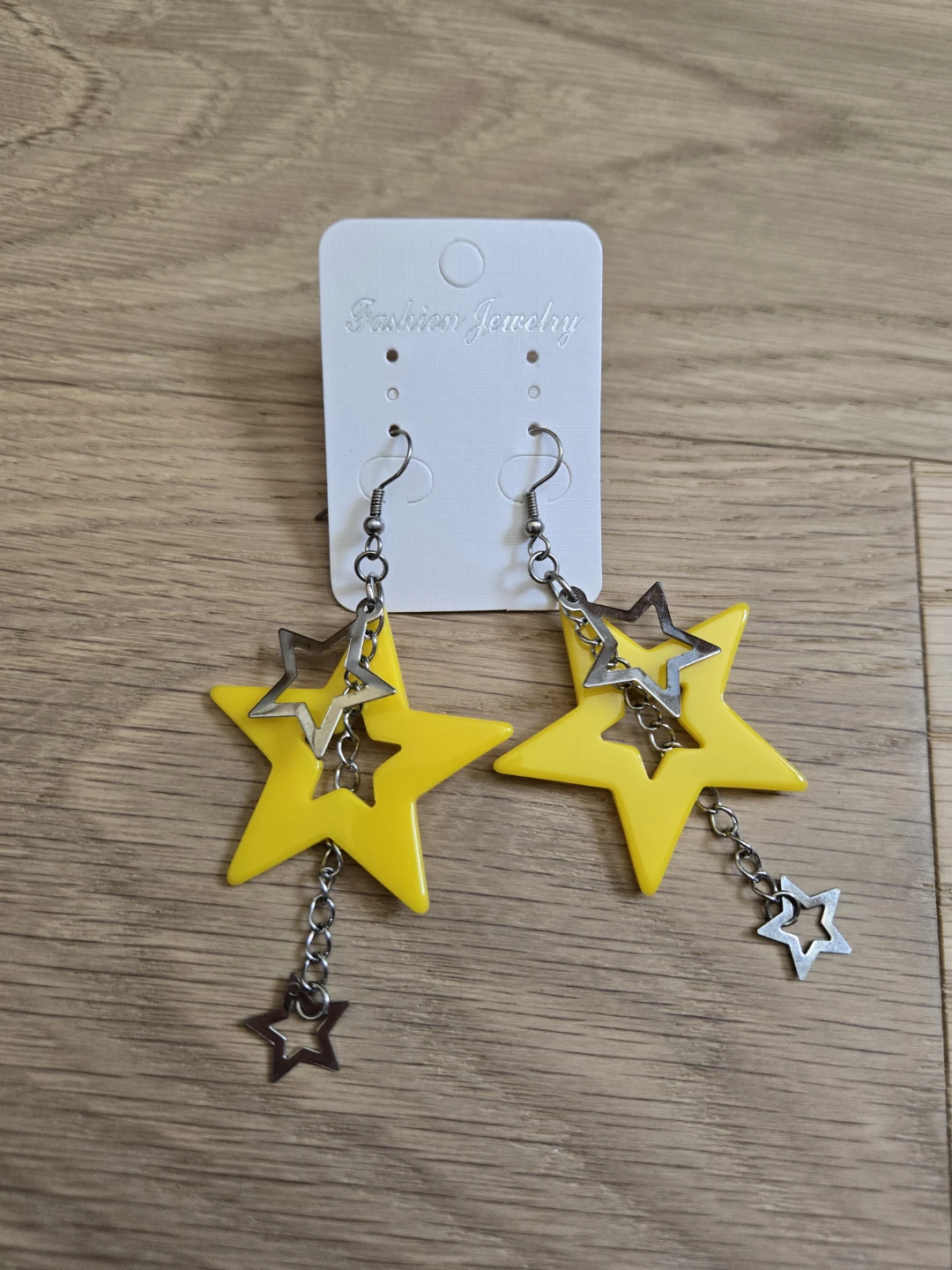 Yellow Star Dangle Earrings