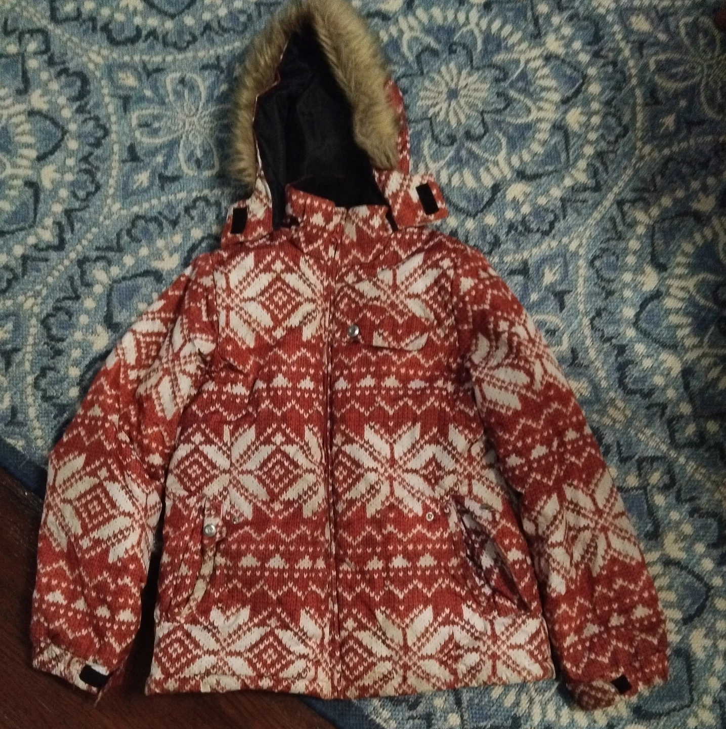 Kids Winter Jacket with Faux Fur Hood