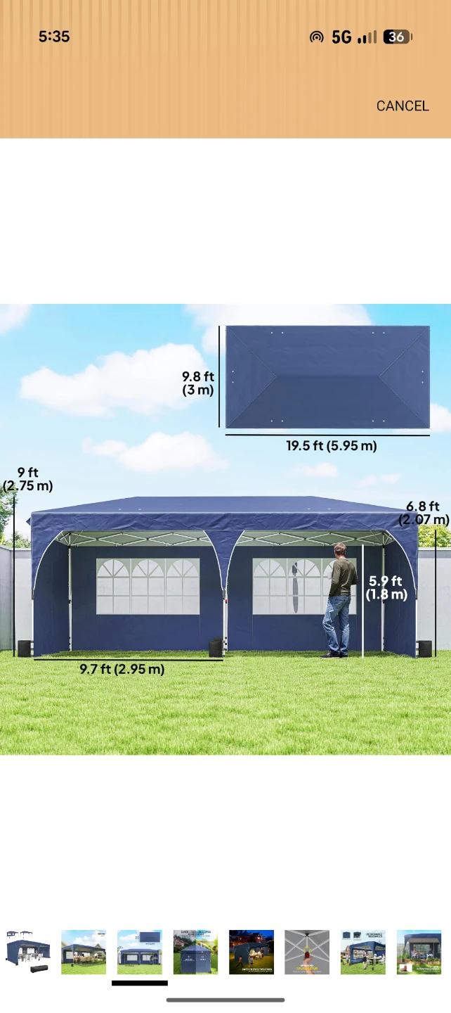Outsunny - Dark Blue Pop-Up Canopy Tent - photo 3
