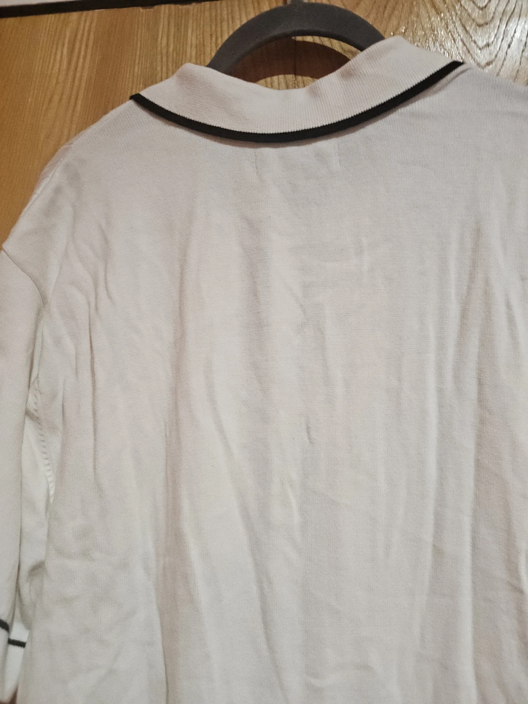 Commerce White Ribbed Knit Short Sleeve Collared Shirt XXL - photo 4