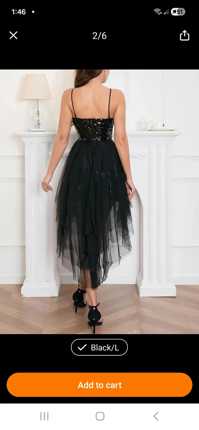 Black Sequin Tulle Party Dress - photo 2