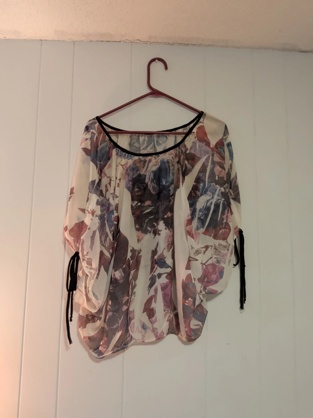 Women's Sheer Blouse with Floral Print - photo 2