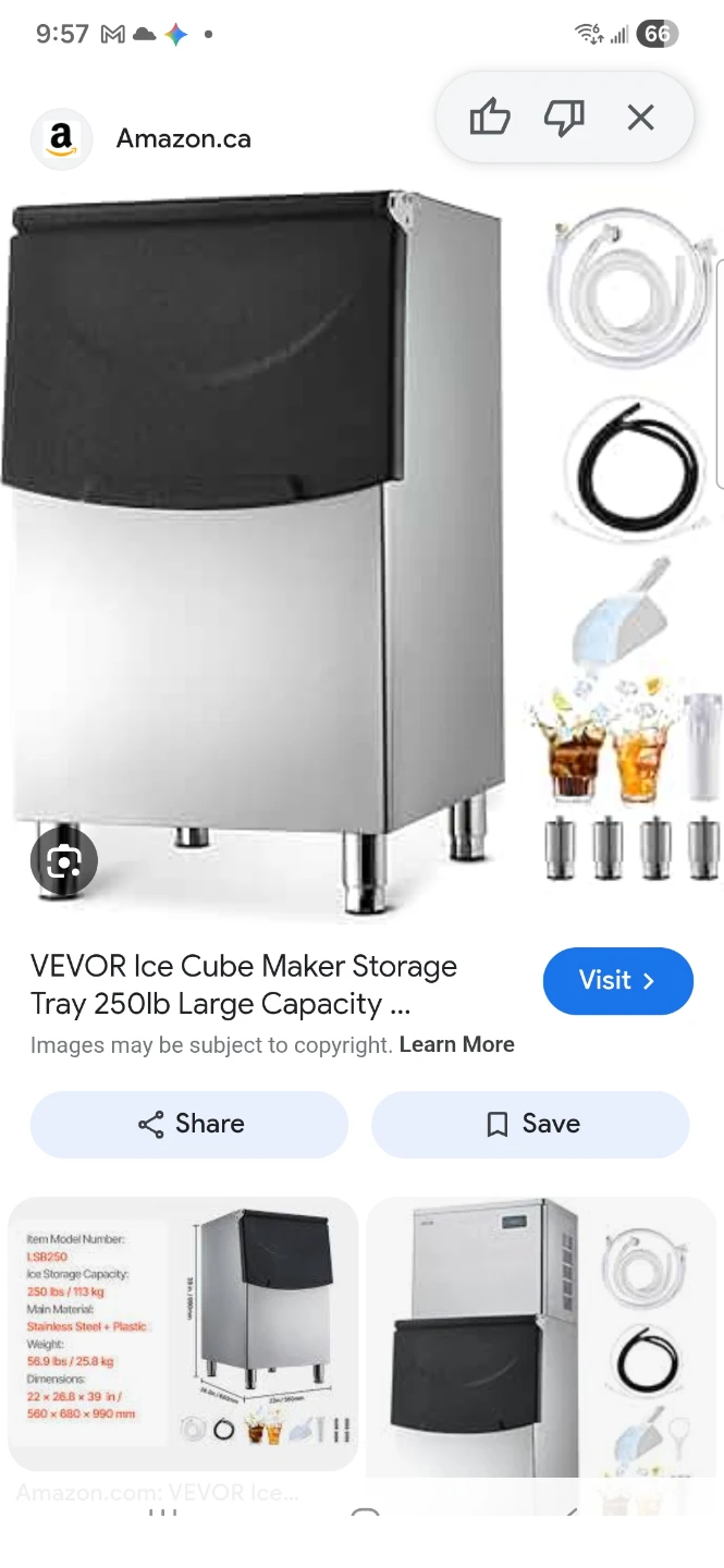 VEVOR Ice Cube Maker Storage Tray 250lb