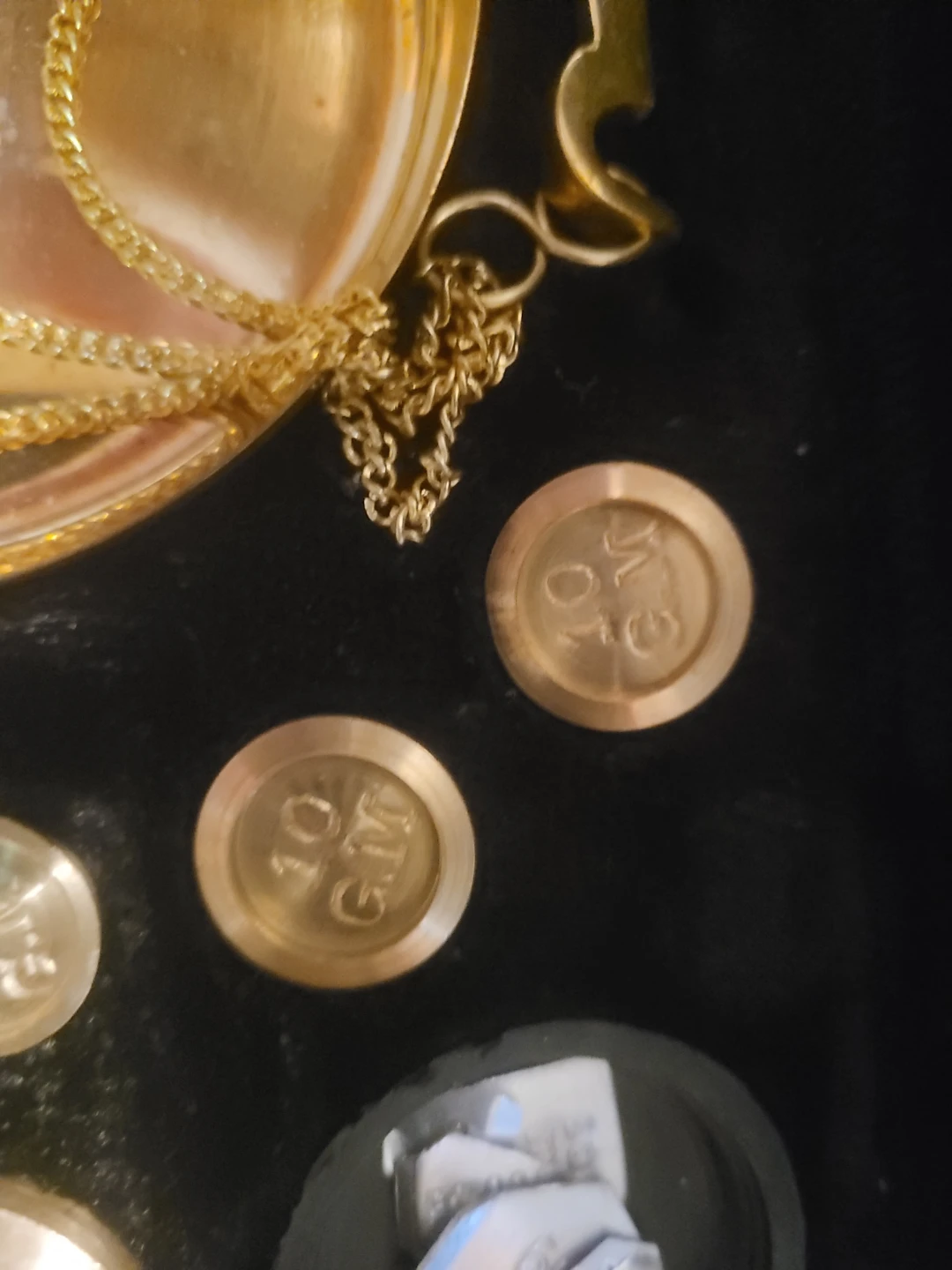 Vintage Brass Scale Set with Weights - photo 4
