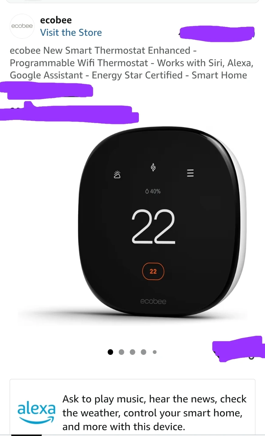 New ecobee New Smart Thermostat Enhanced programmable - photo 3