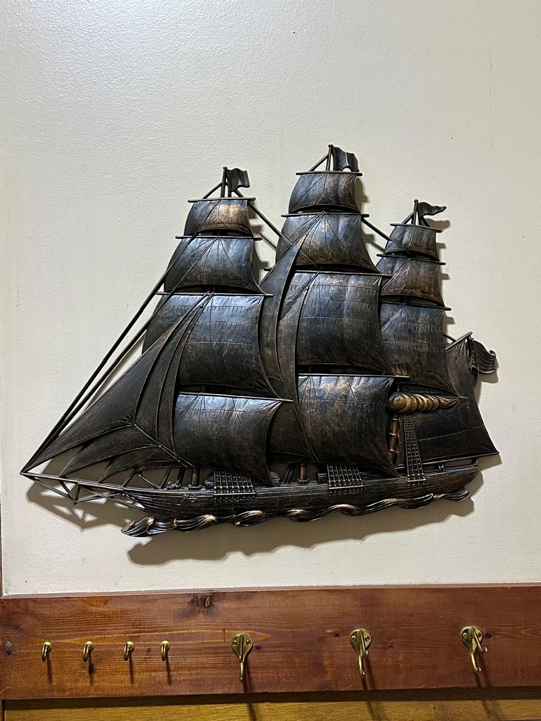 Large Metal Sailing Ship Wall Art – Nautical Décor