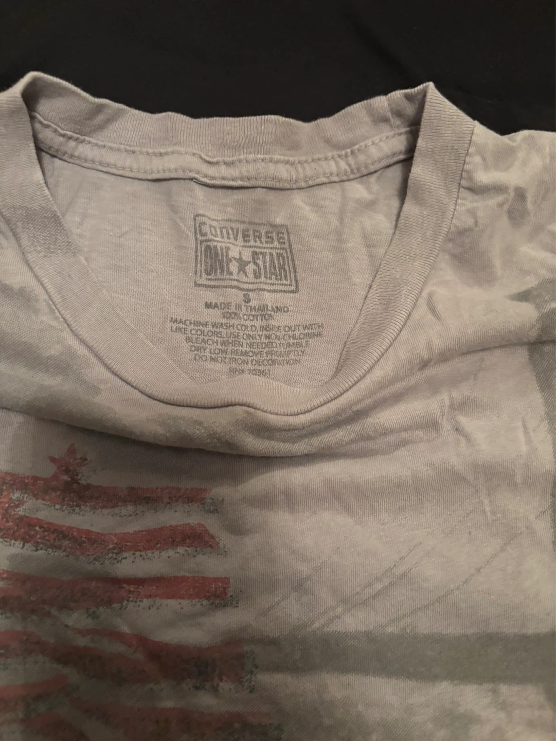 Converse One Star Graphic T-Shirt - Gray - Size S - photo 5