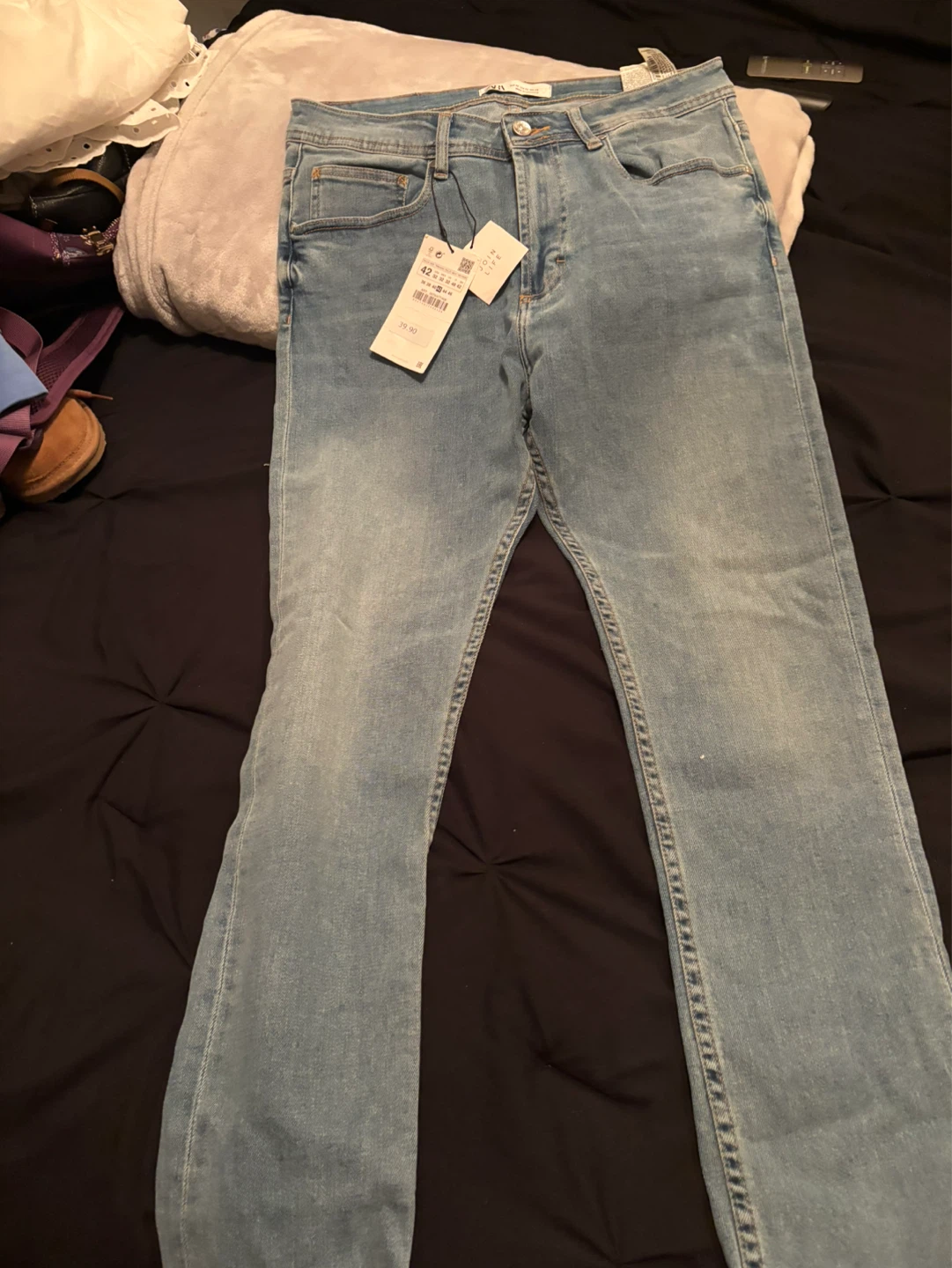 Zara Skinny Fit Jeans - Light Blue Wash, Size 32 - photo 2