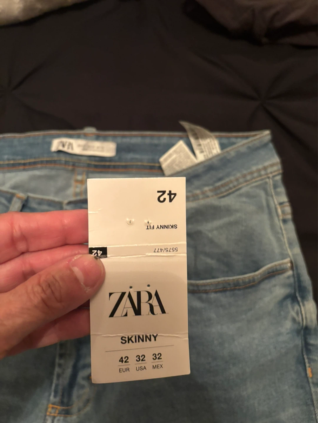 Zara Skinny Fit Jeans - Light Blue Wash, Size 32 - photo 5