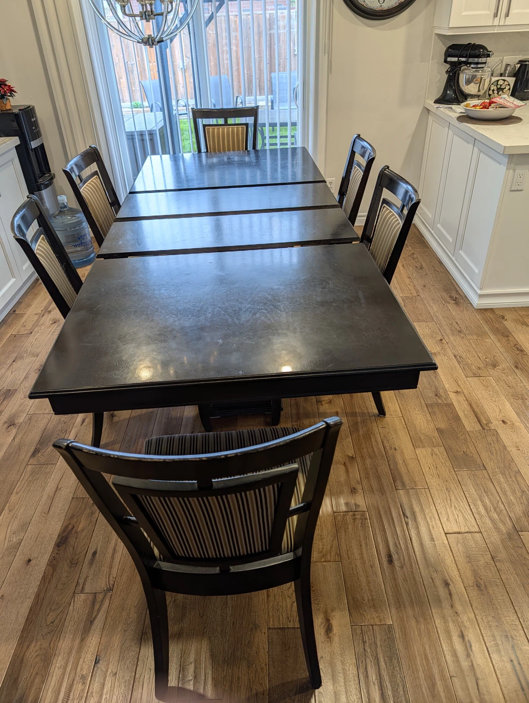 Dark Wood Dining Table with 6 Chairs