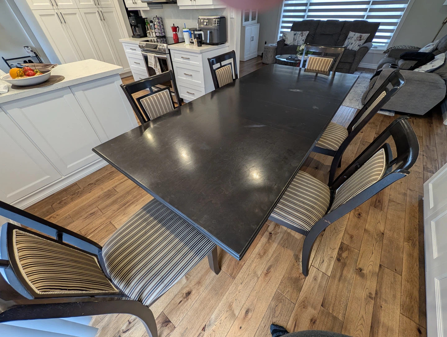 Dark Wood Dining Table with 6 Chairs - photo 2