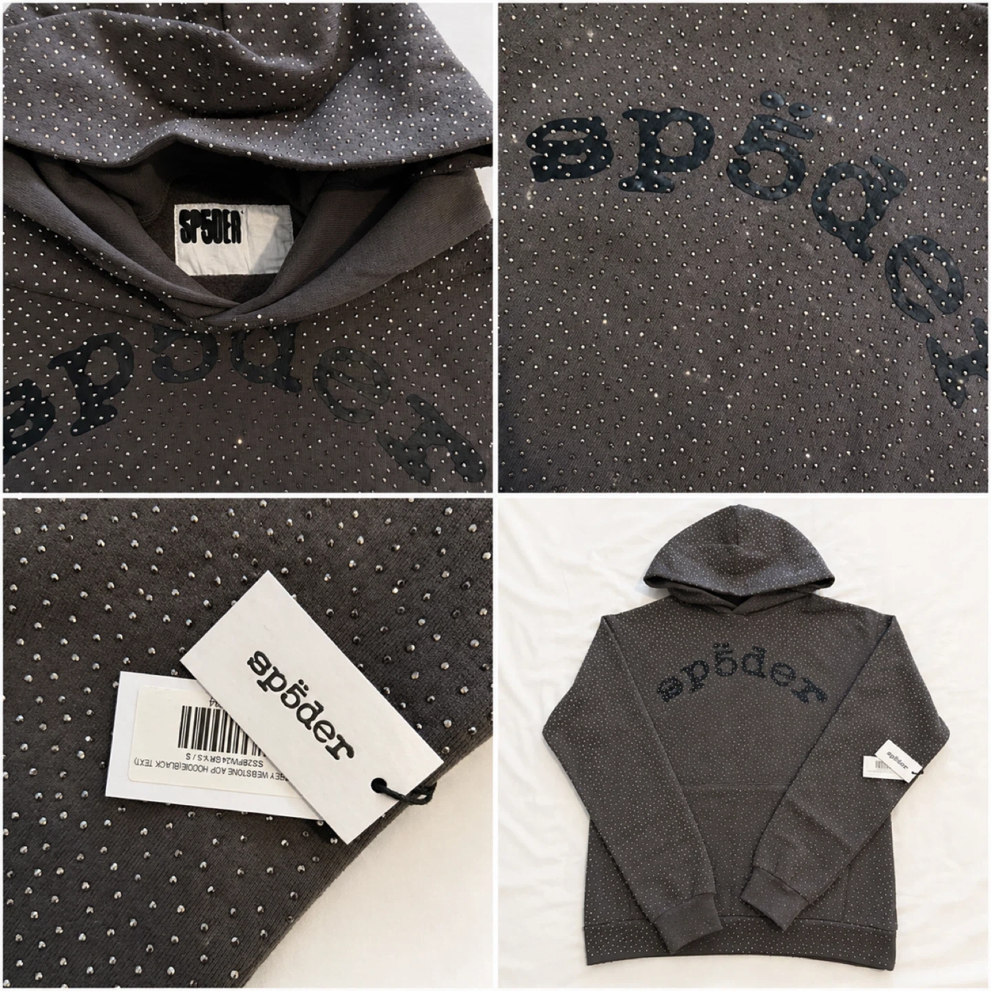 Sp5der Webstone VVS Hoodie - DARK GREY - Size S