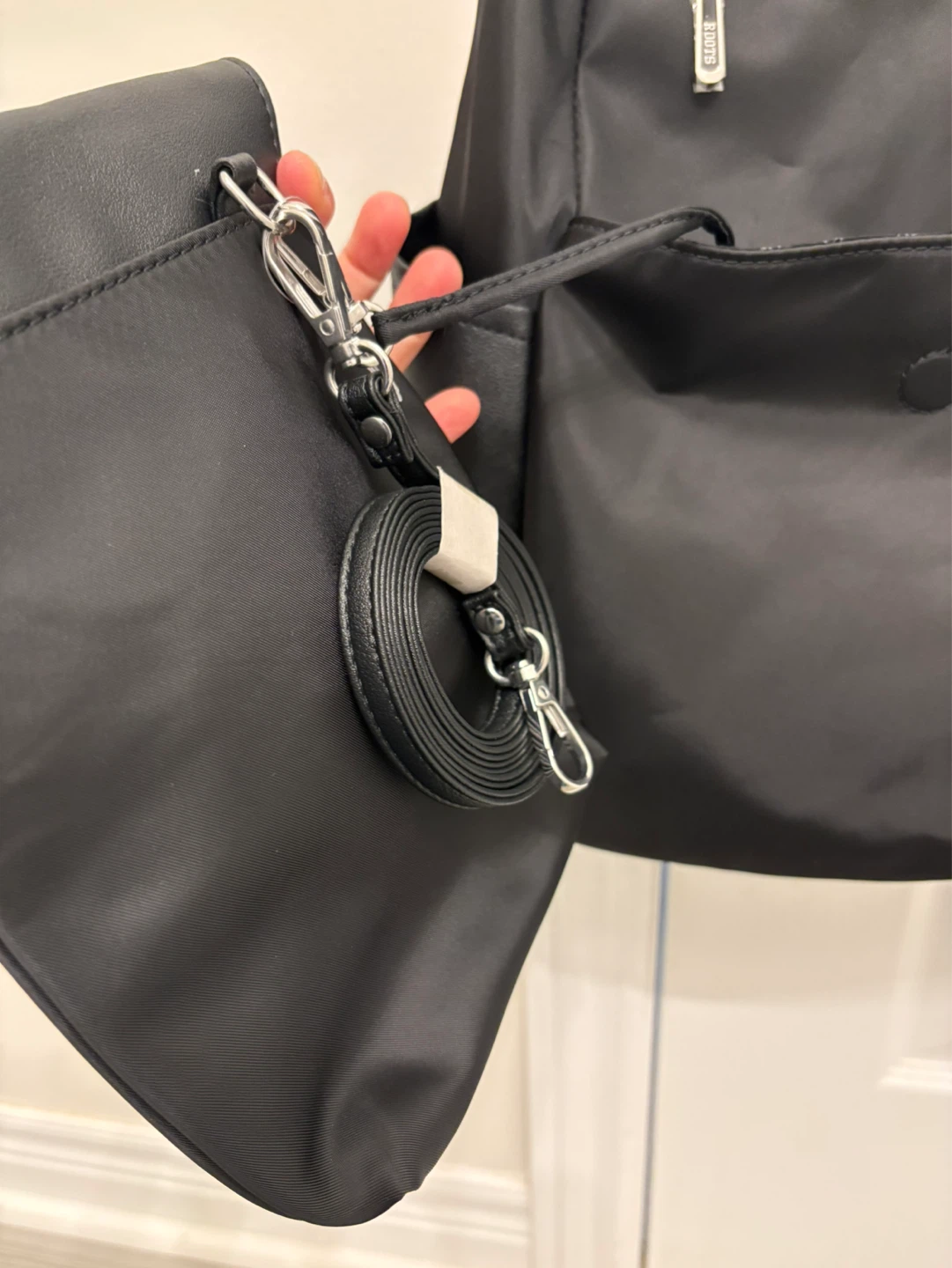 Roots Black Nylon & Faux Leather Backpack - photo 4