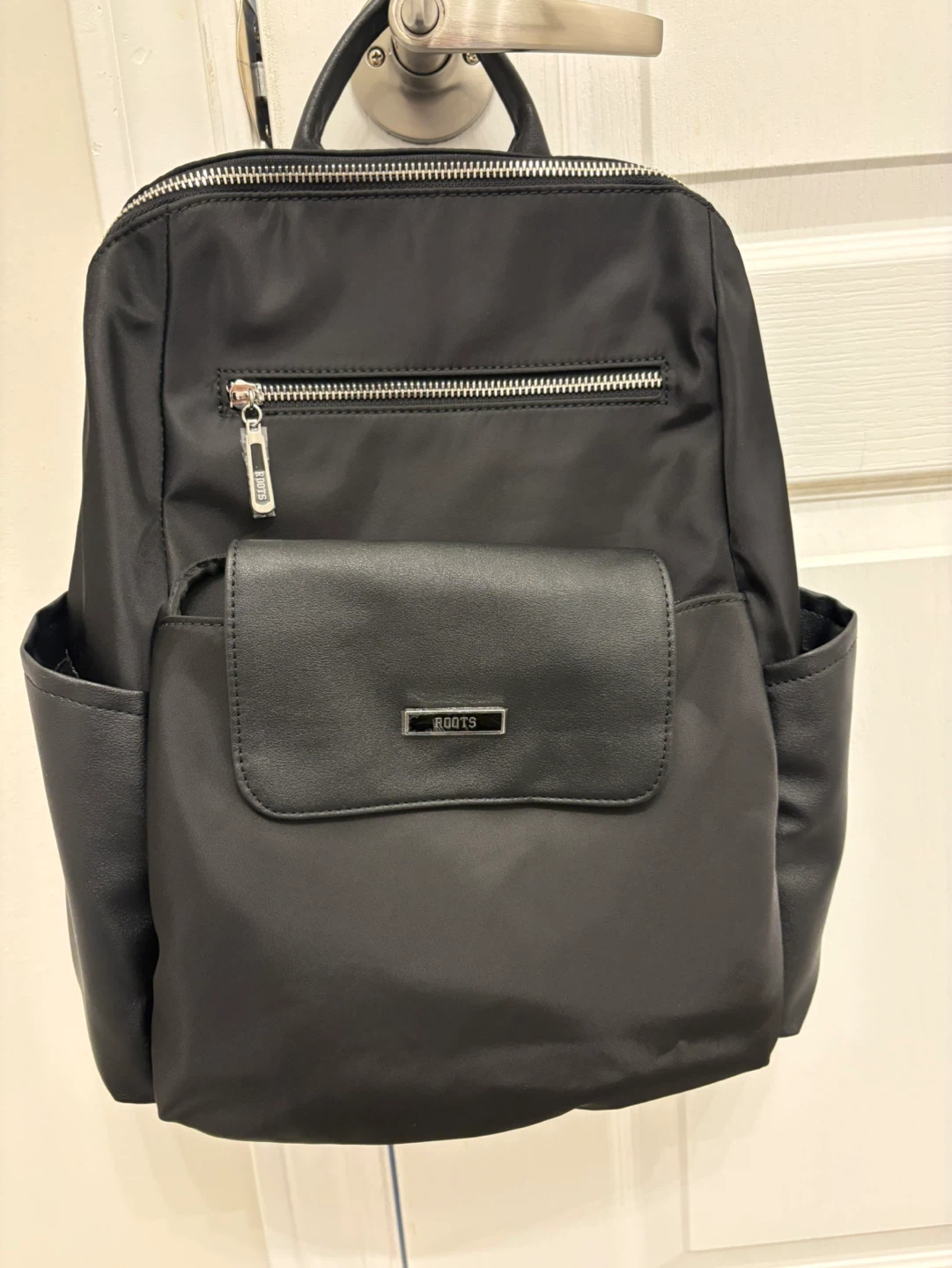 Roots Black Nylon & Faux Leather Backpack - photo 2