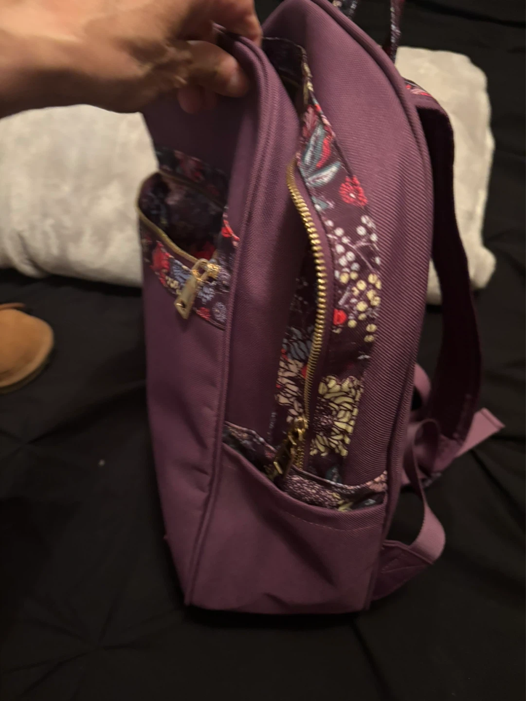 Lularoe Purple Floral Backpack - photo 2