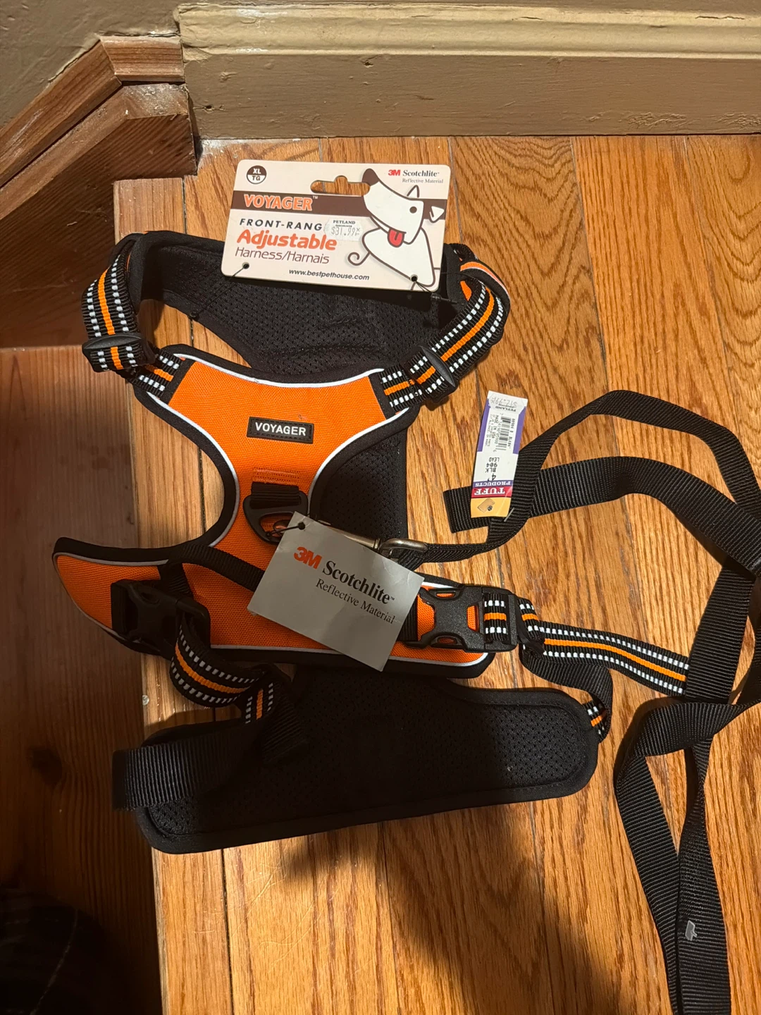 XL Voyager Front-Rang Adjustable Dog Harness XL - Orange/Black