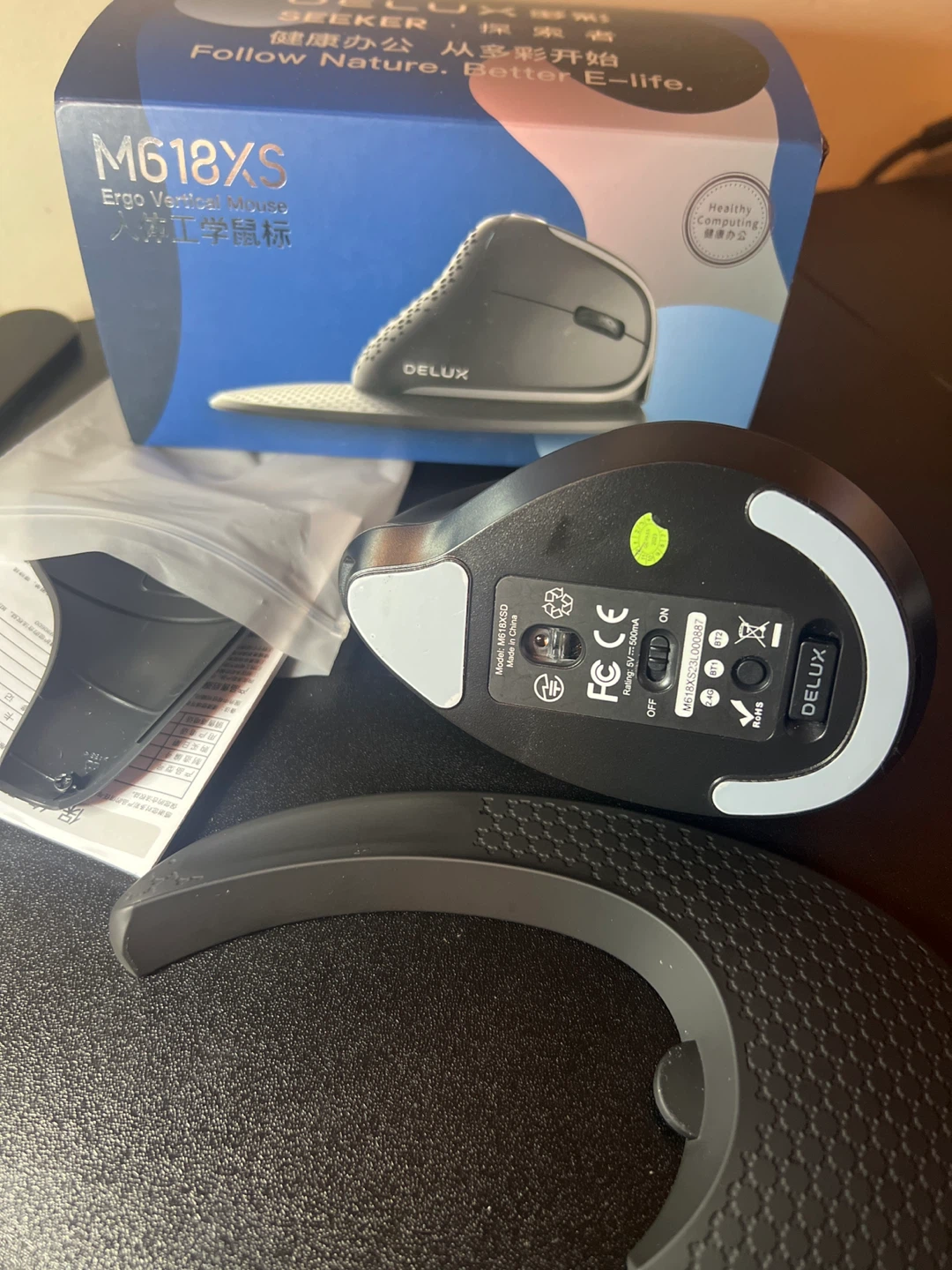 Negotiable - DELUX M618XS Ergo Vertical Mouse Black - photo 3