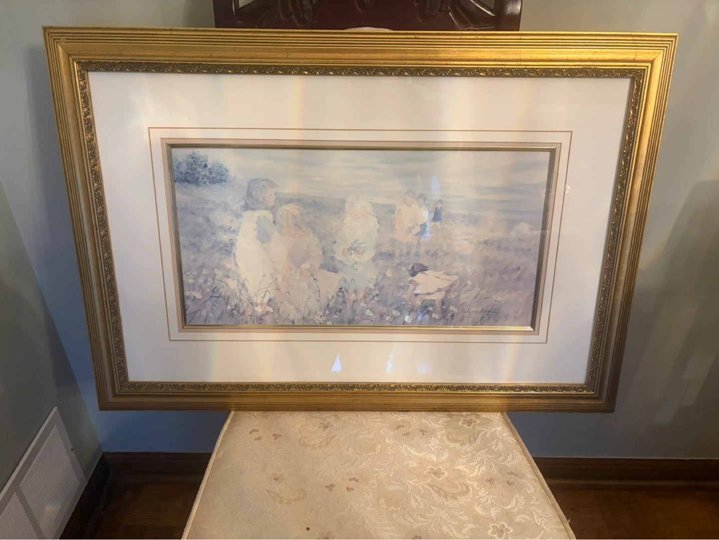 Framed Art Print: Children in a Field