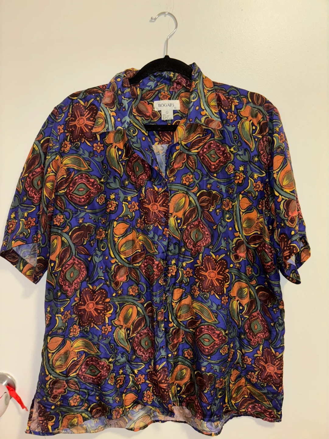 Vintage BOGARTI Men's Short Sleeve Button-Up Shirt