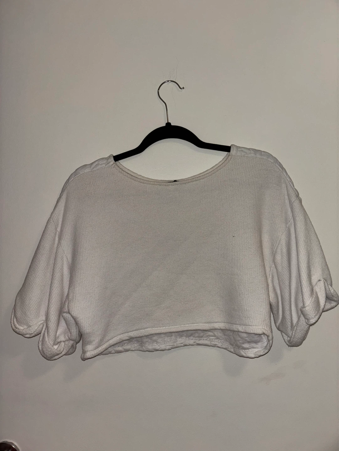 White Quilted Cropped Top - photo 2