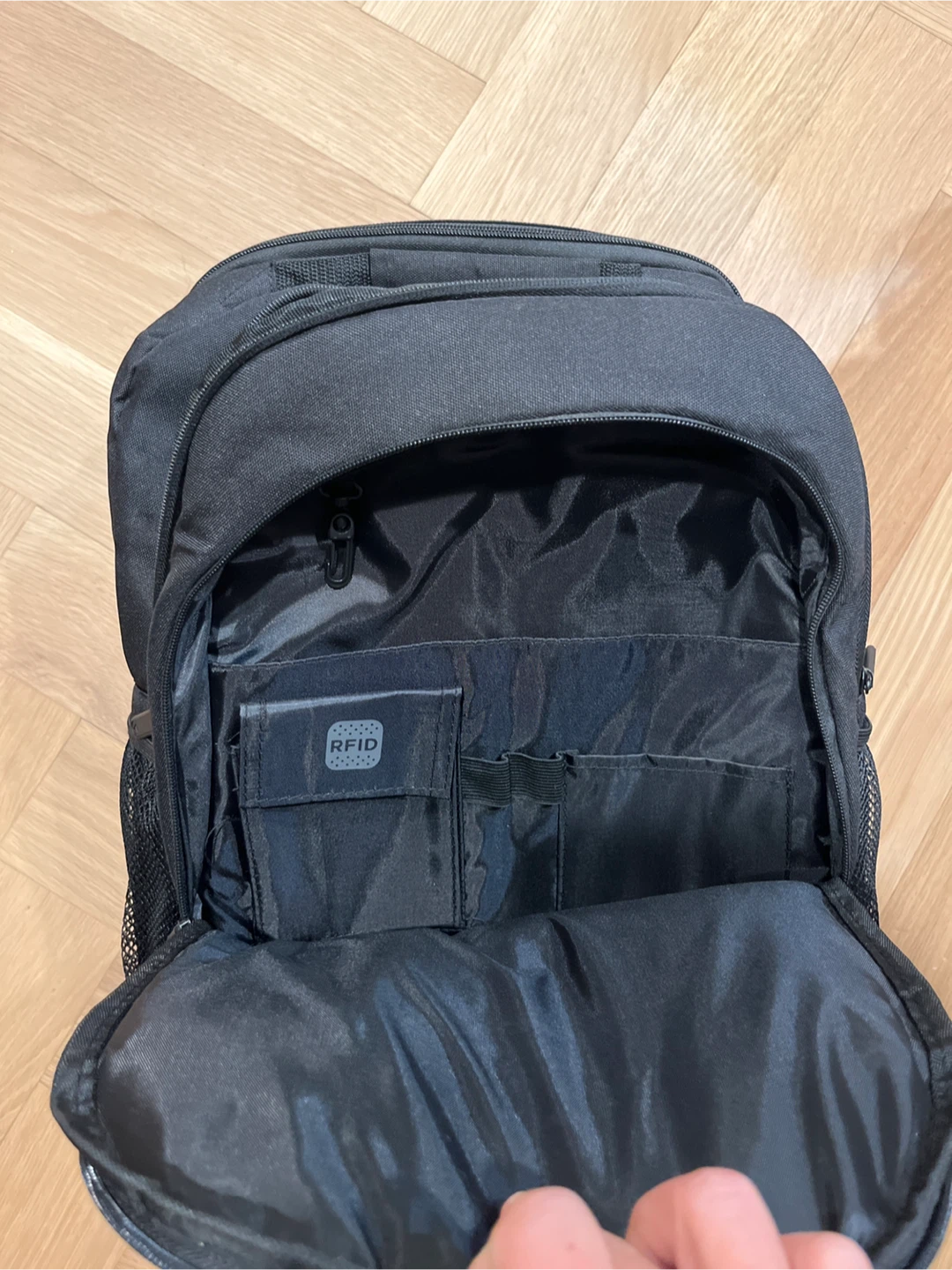 Black Backpack with RFID Pocket - photo 2