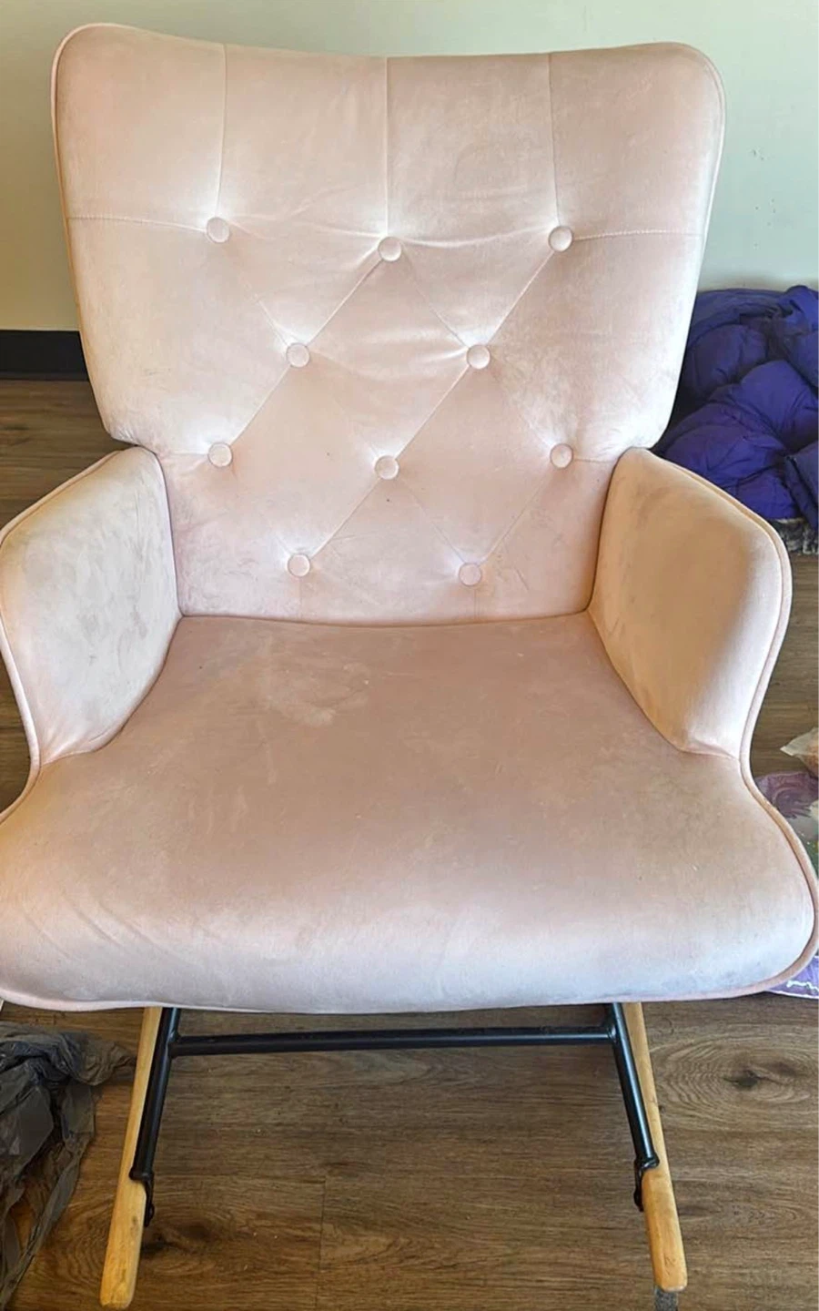 Pink Velvet Accent Chair